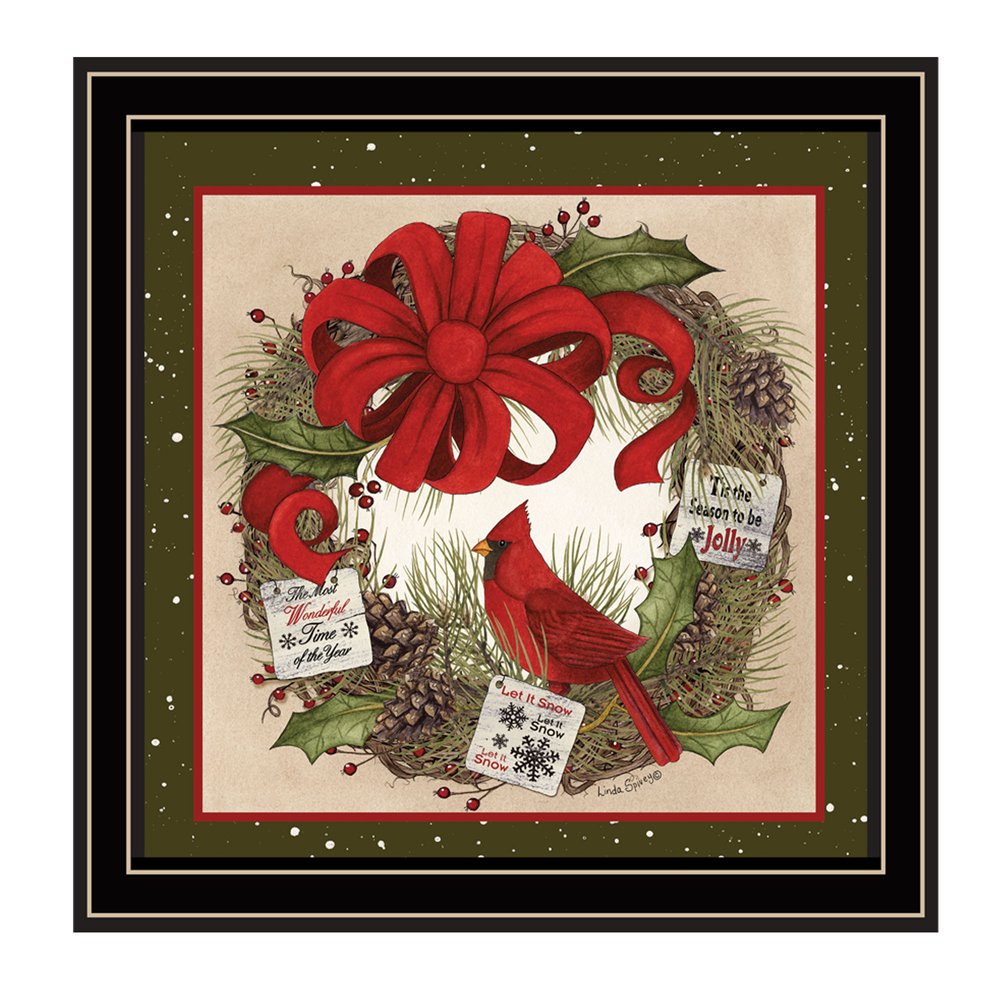 Cardinal Wreath Black Framed Wall Art HomeRoots