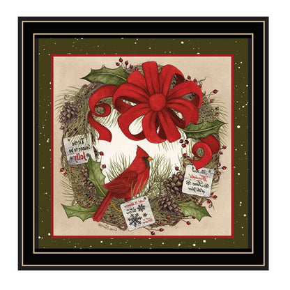 Cardinal Wreath Black Framed Wall Art HomeRoots