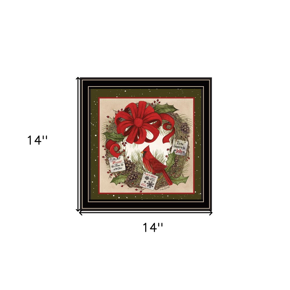 Cardinal Wreath Black Framed Wall Art — view 5