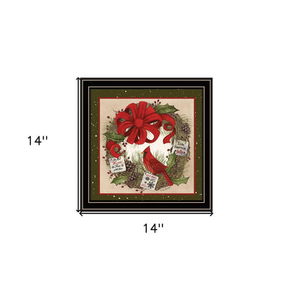 Cardinal Wreath Black Framed Wall Art HomeRoots