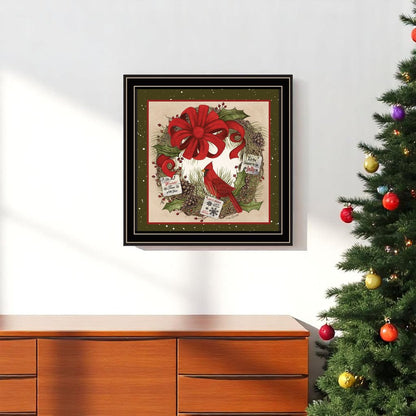 Cardinal Wreath Black Framed Wall Art HomeRoots