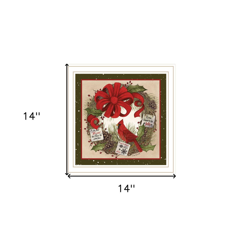 Cardinal Wreath White Framed Wall Art — view 5