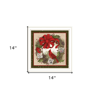 Cardinal Wreath White Framed Wall Art HomeRoots