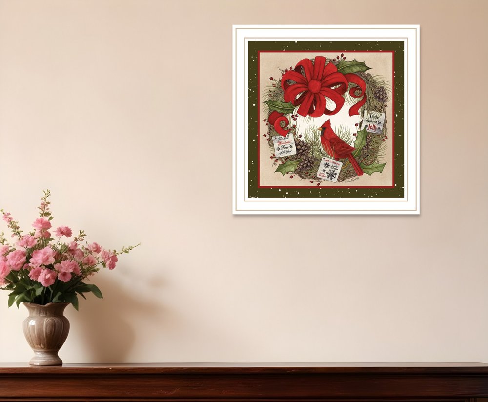 Cardinal Wreath White Framed Wall Art — view 6