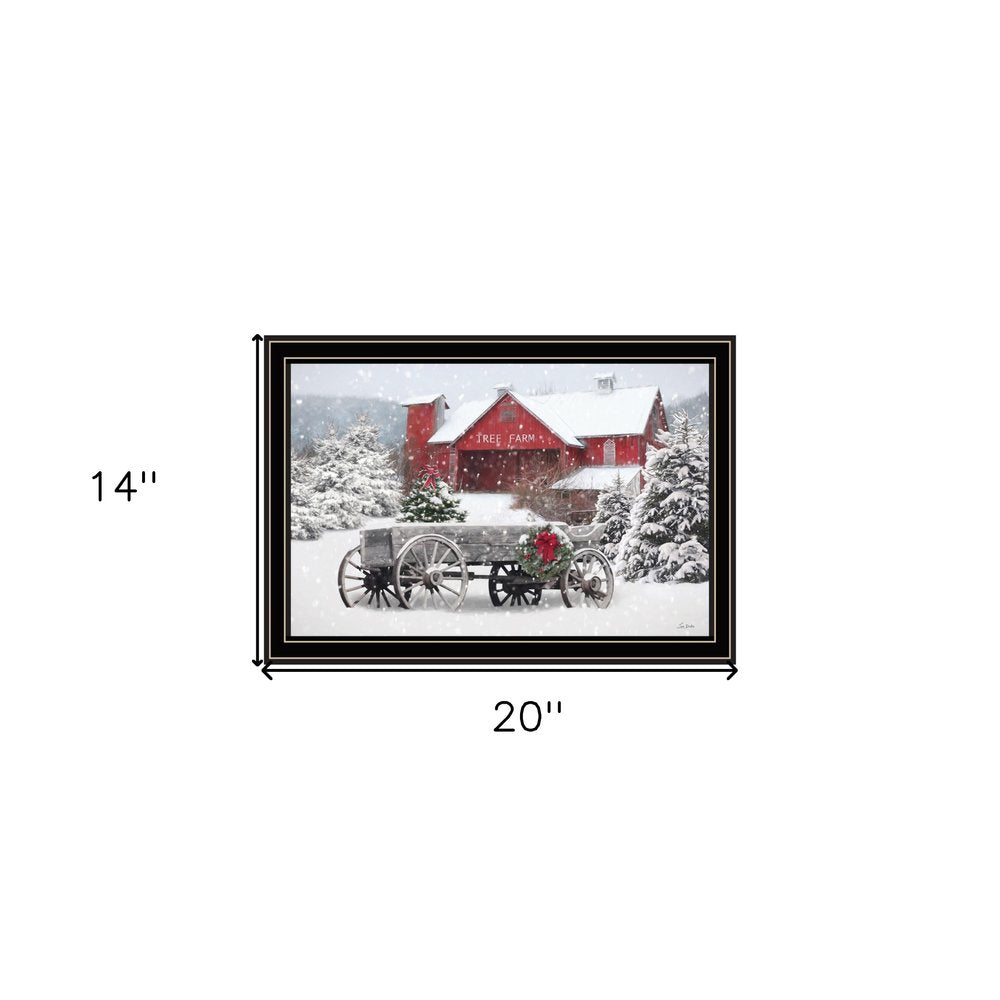 Tree Farm Wagon Black Framed Wall Art HomeRoots