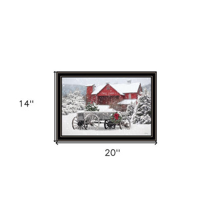 Tree Farm Wagon Black Framed Wall Art HomeRoots