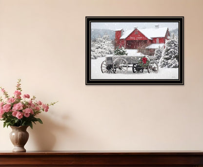 Tree Farm Wagon Black Framed Wall Art HomeRoots