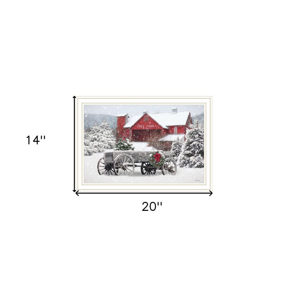 Tree Farm Wagon White Framed Wall Art — view 4