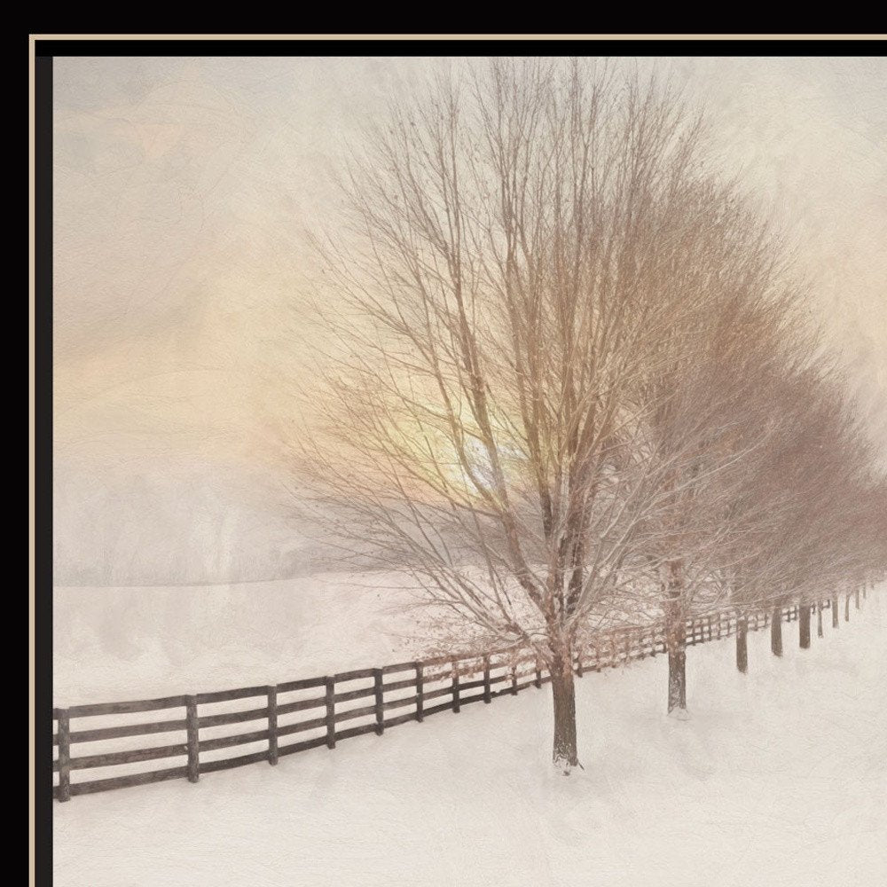 Snowy Amish Lane Black Framed Wall Art HomeRoots