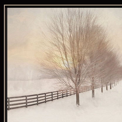 Snowy Amish Lane Black Framed Wall Art HomeRoots