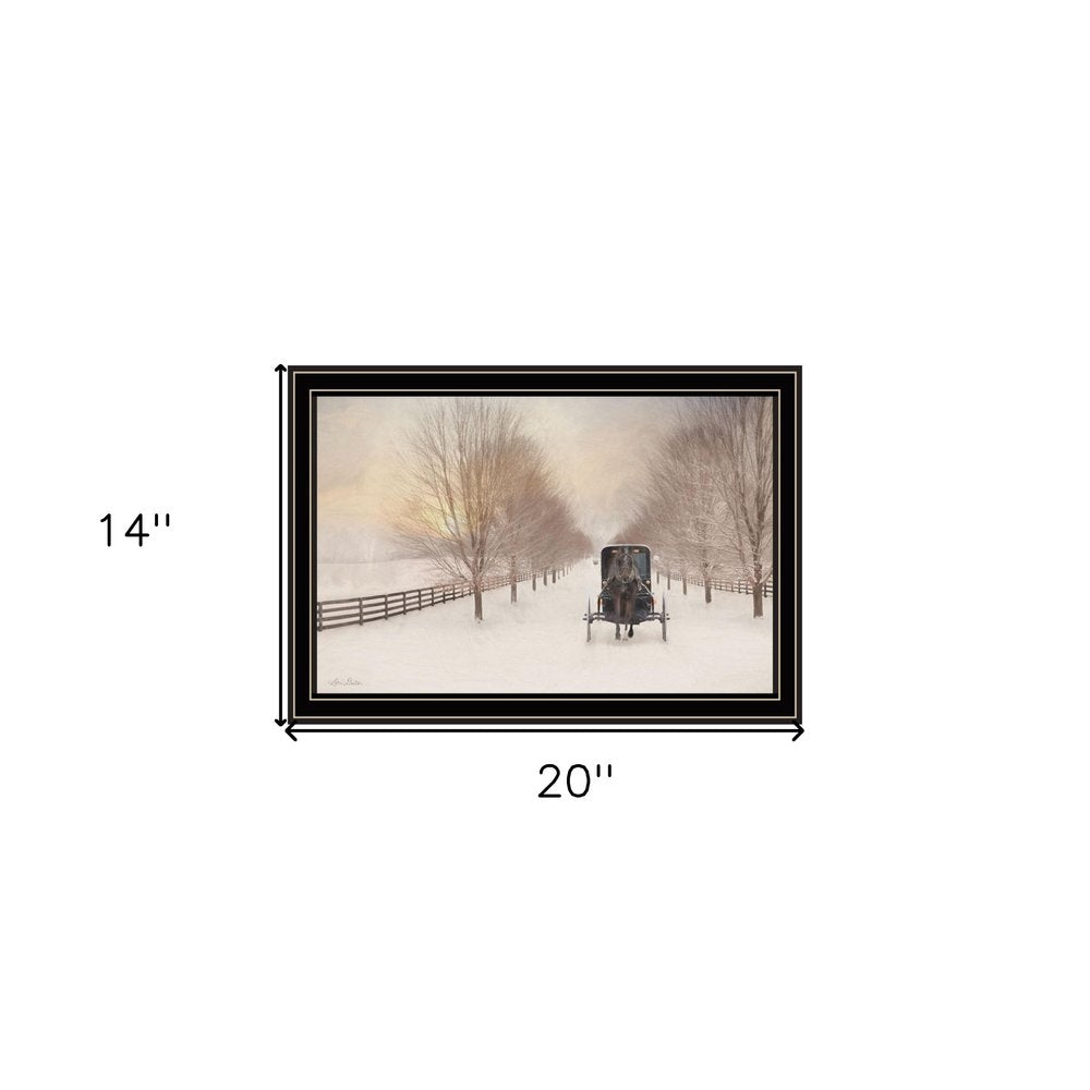 Snowy Amish Lane Black Framed Wall Art — view 4