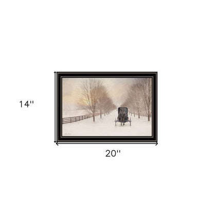 Snowy Amish Lane Black Framed Wall Art HomeRoots