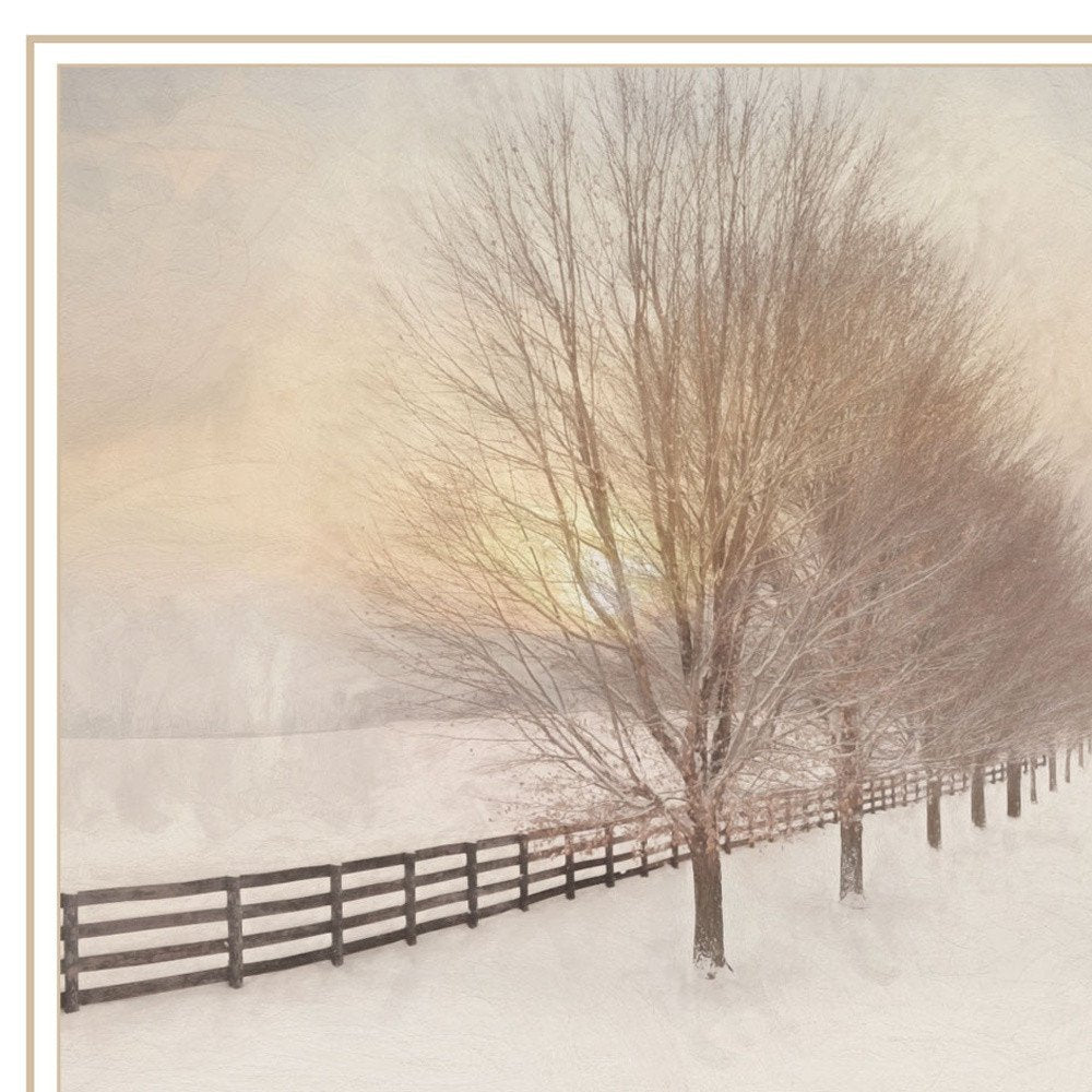 Snowy Amish Lane White Framed Wall Art HomeRoots