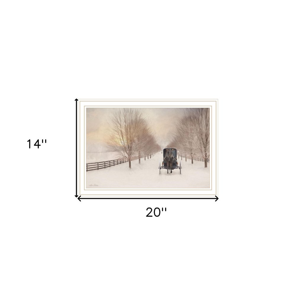 Snowy Amish Lane White Framed Wall Art — view 4