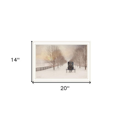 Snowy Amish Lane White Framed Wall Art HomeRoots
