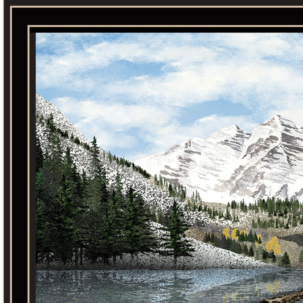 Snowy Mountain Landscape  Black Framed Wall Art HomeRoots
