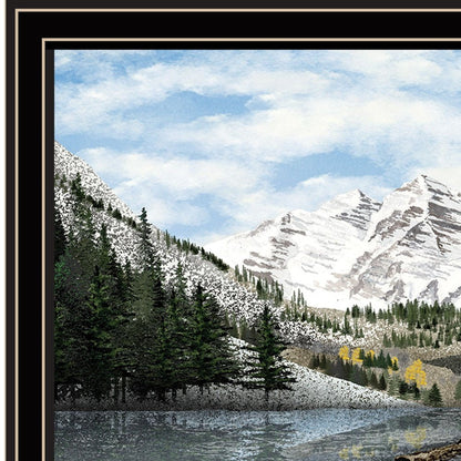 Snowy Mountain Landscape  Black Framed Wall Art HomeRoots