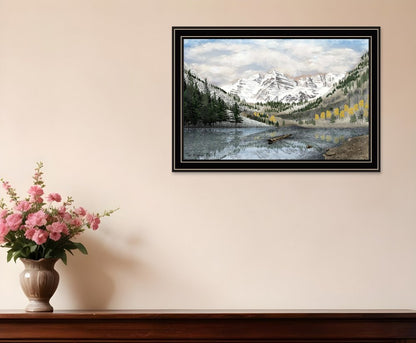 Snowy Mountain Landscape  Black Framed Wall Art HomeRoots