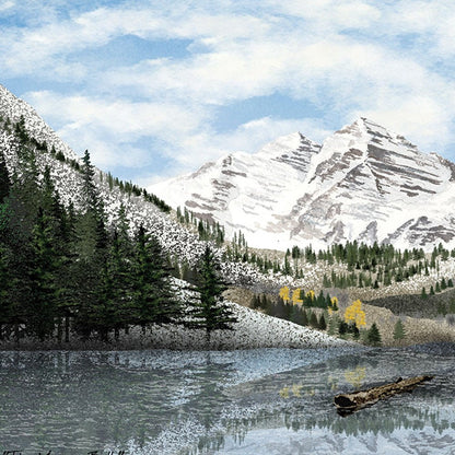 Snowy Mountain Landscape  Black Framed Wall Art HomeRoots