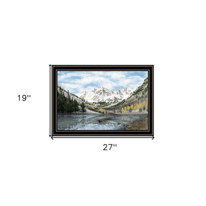 Snowy Mountain Landscape  Black Framed Wall Art HomeRoots