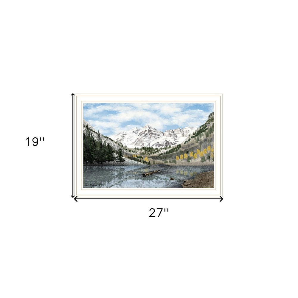 Snowy Mountain Landscape  White Framed Wall Art — view 5