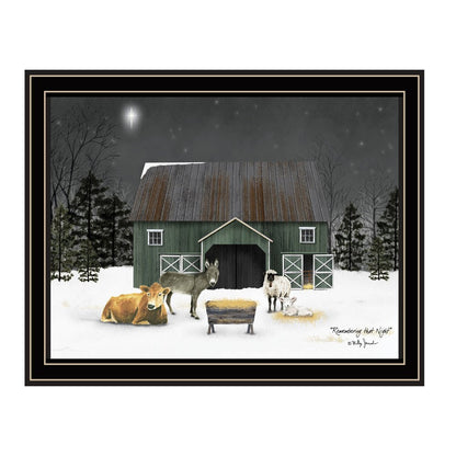 Remembering the Night Christmas Manger Black Framed Wall Art HomeRoots