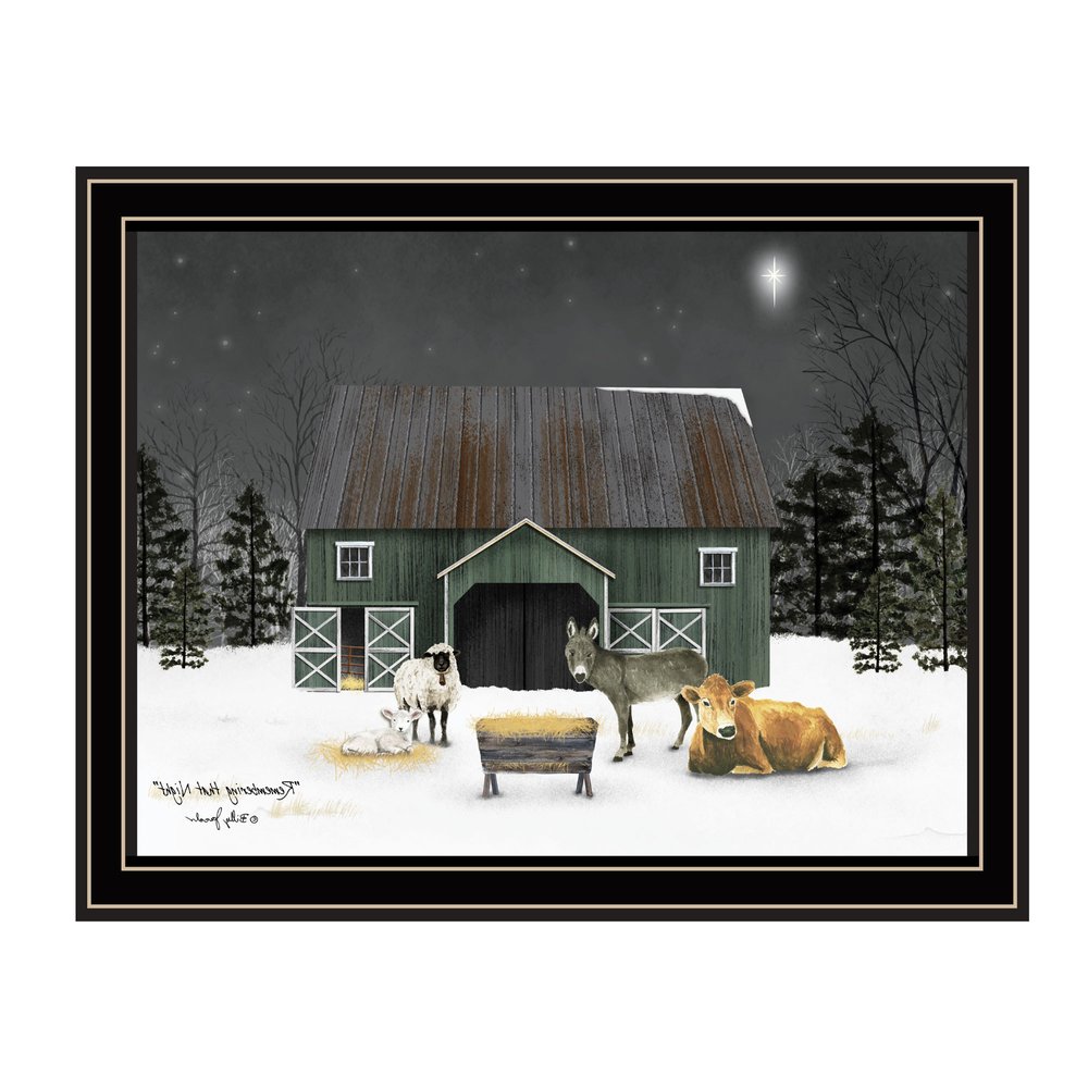 Remembering the Night Christmas Manger Black Framed Wall Art HomeRoots