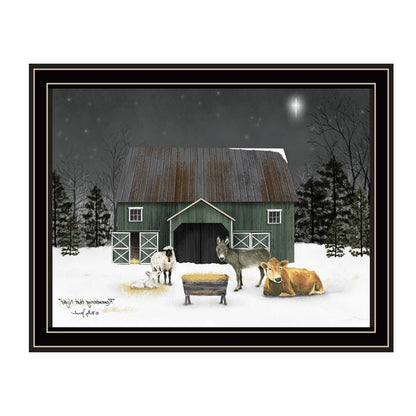 Remembering the Night Christmas Manger Black Framed Wall Art HomeRoots