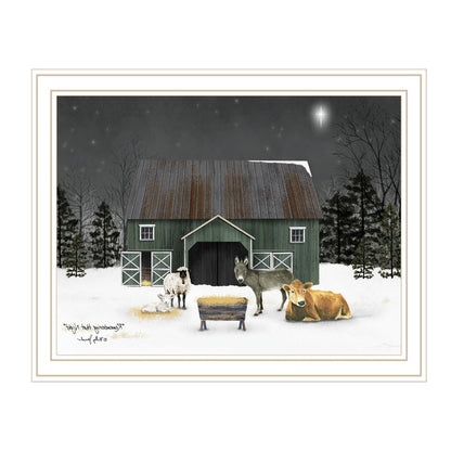 Remembering the Night Christmas Manger White Framed Wall Art HomeRoots