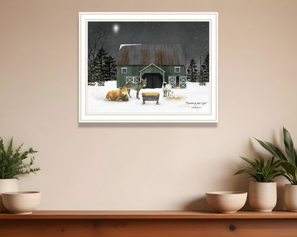 Remembering the Night Christmas Manger White Framed Wall Art HomeRoots