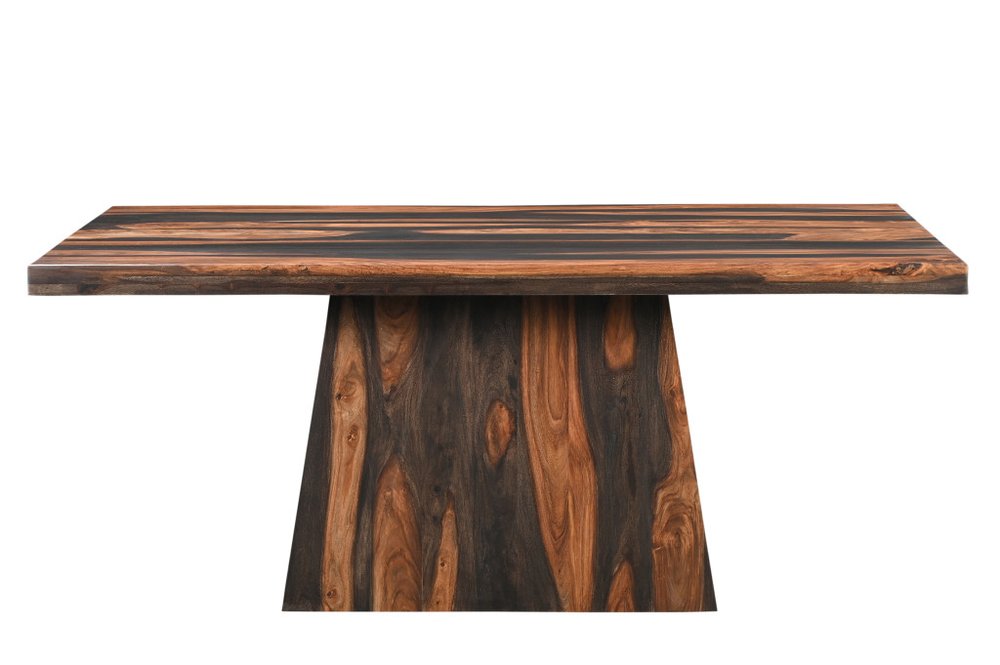 Seven Piece Dark Brown Solid Wood Dining Set with Six Chairs HomeRoots