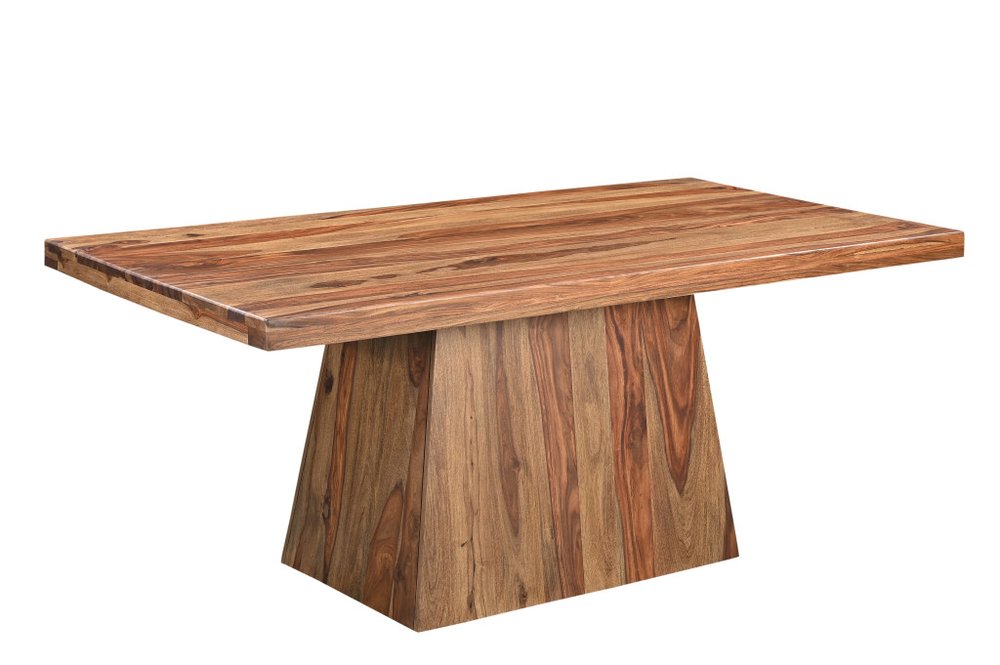 Seven Piece Brown Solid Wood Dining Set with Six Chairs HomeRoots
