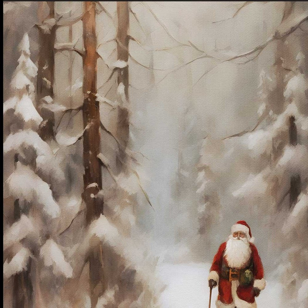 Santa's Winter Stroll Black Framed Wall Art HomeRoots
