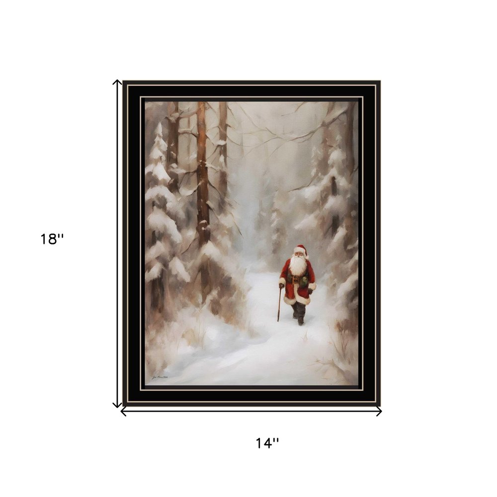 Santa's Winter Stroll Black Framed Wall Art — view 6