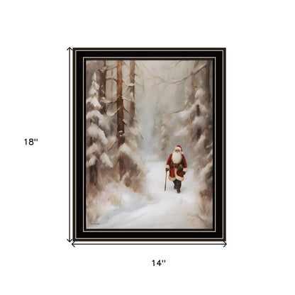 Santa's Winter Stroll Black Framed Wall Art HomeRoots