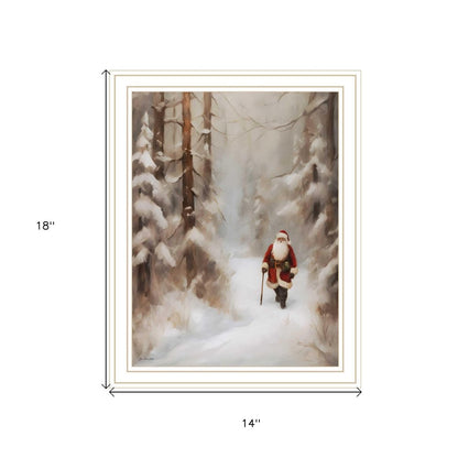 Santa's Winter Stroll White Framed Wall Art HomeRoots