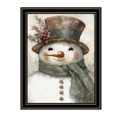 Old World Frosty The Snowman Black Framed Wall Art HomeRoots