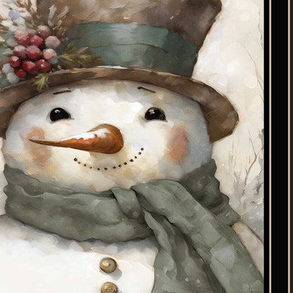 Old World Frosty The Snowman Black Framed Wall Art HomeRoots