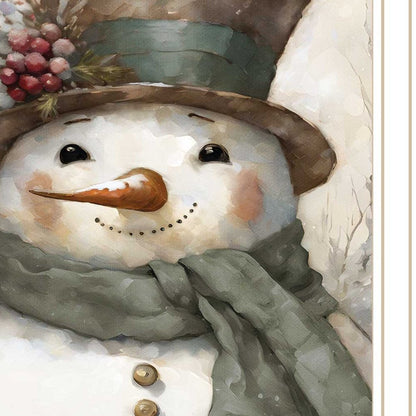 Old World Frosty The Snowman White Framed Wall Art HomeRoots