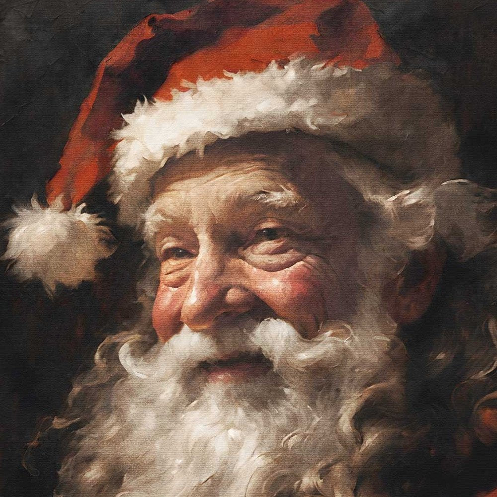 Old World Santa Claus White Framed Wall Art — view 2