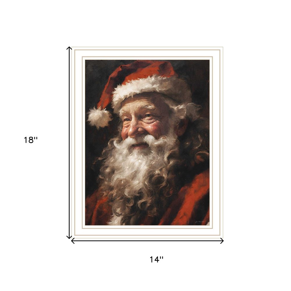 Old World Santa Claus White Framed Wall Art HomeRoots