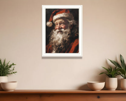 Old World Santa Claus White Framed Wall Art HomeRoots