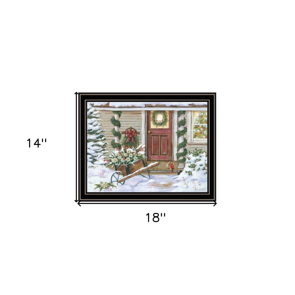 Decorated Holiday Porch Black Framed Wall Art HomeRoots