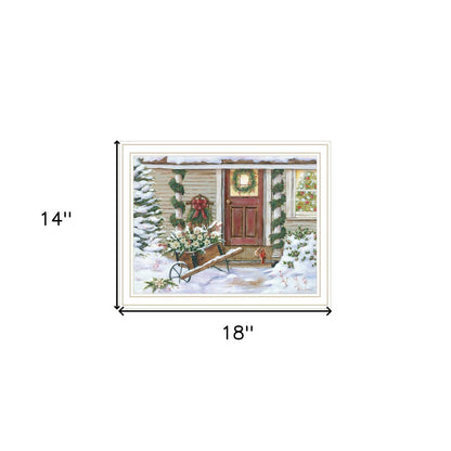 Decorated Holiday Porch White Framed Wall Art HomeRoots