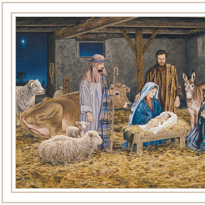 The Birth of Christ White Framed Wall Art HomeRoots