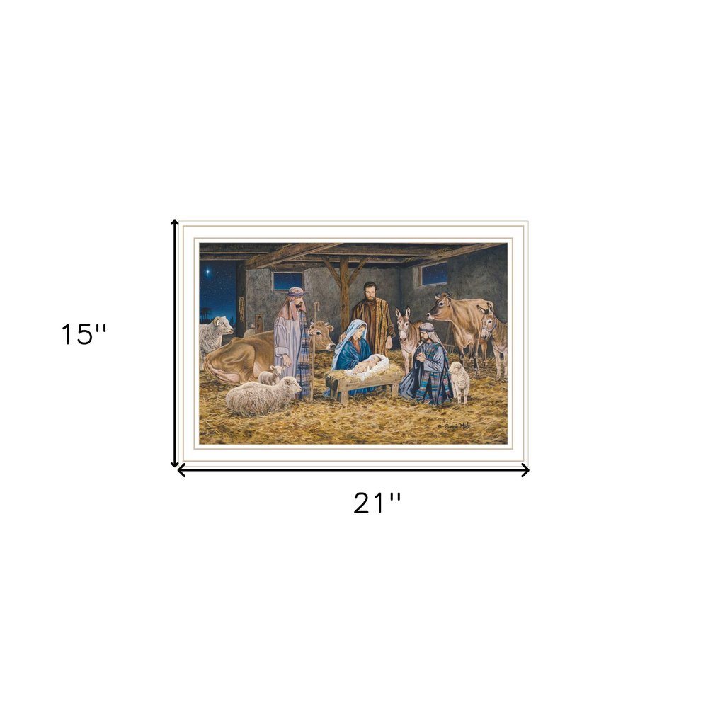The Birth of Christ White Framed Wall Art — view 4