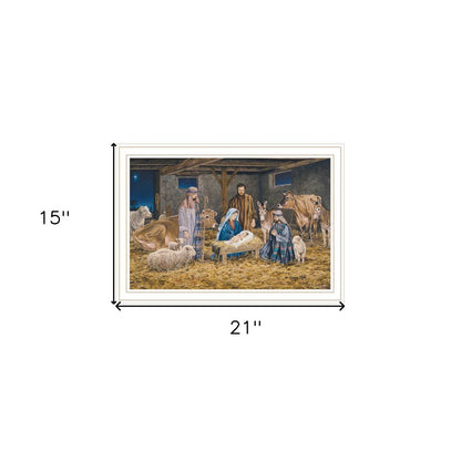 The Birth of Christ White Framed Wall Art HomeRoots