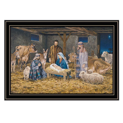 The Birth of Christ Black Framed Wall Art HomeRoots