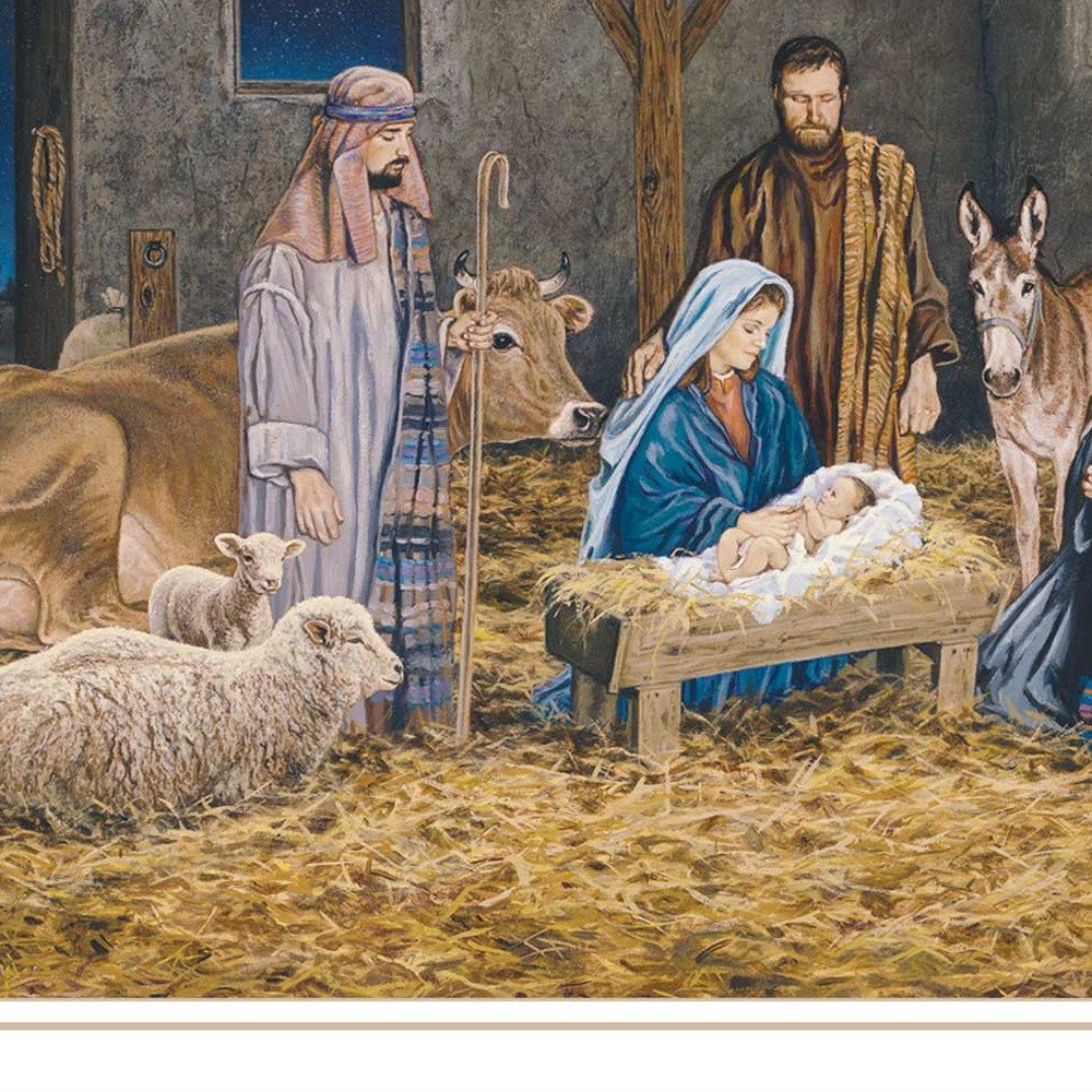 The Birth of Christ White Framed Wall Art — view 2