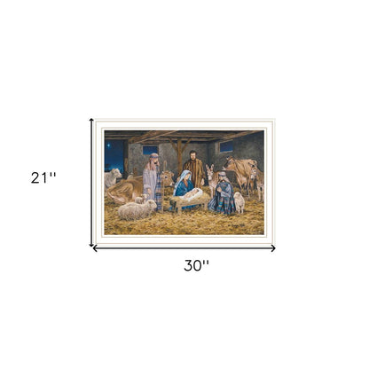 The Birth of Christ White Framed Wall Art HomeRoots